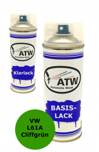 Autolack für VW_L61A_Cliffgrün +400ml Klarlack Set